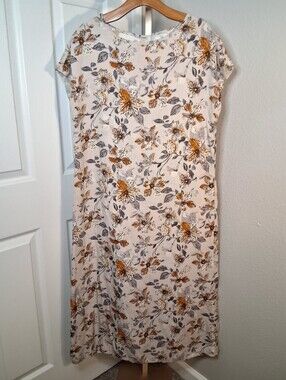 Floral Pullover Dress Large No Tags